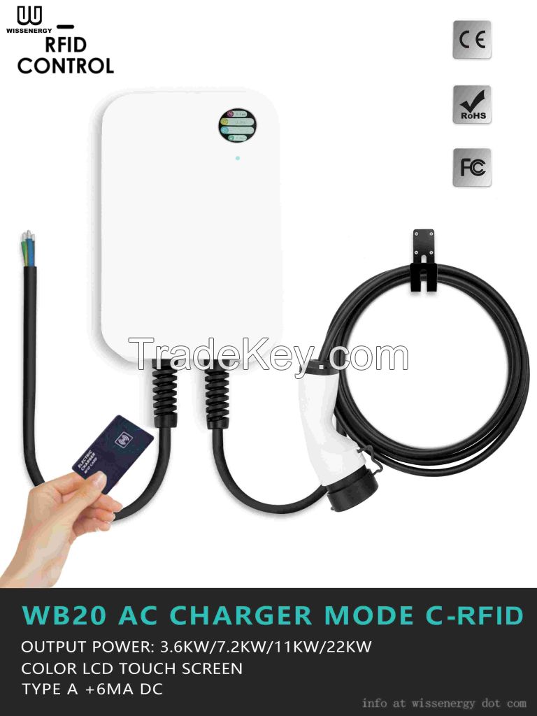 WB20 Level 2 EV Charging Station, 20FT Cable, NEMA 14-50 Plug, SAE J1772 Connector        RFID Version