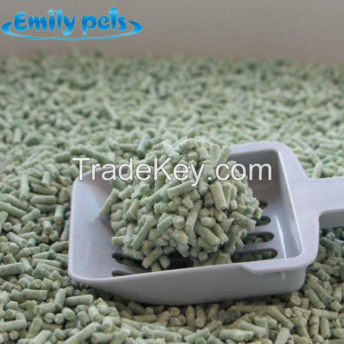 2mm diamater dissolved tofu cat litter dust free natural material safe cat sand high quality