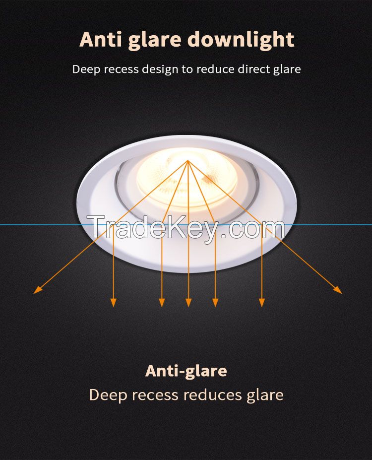Anti glare LED COB downlight