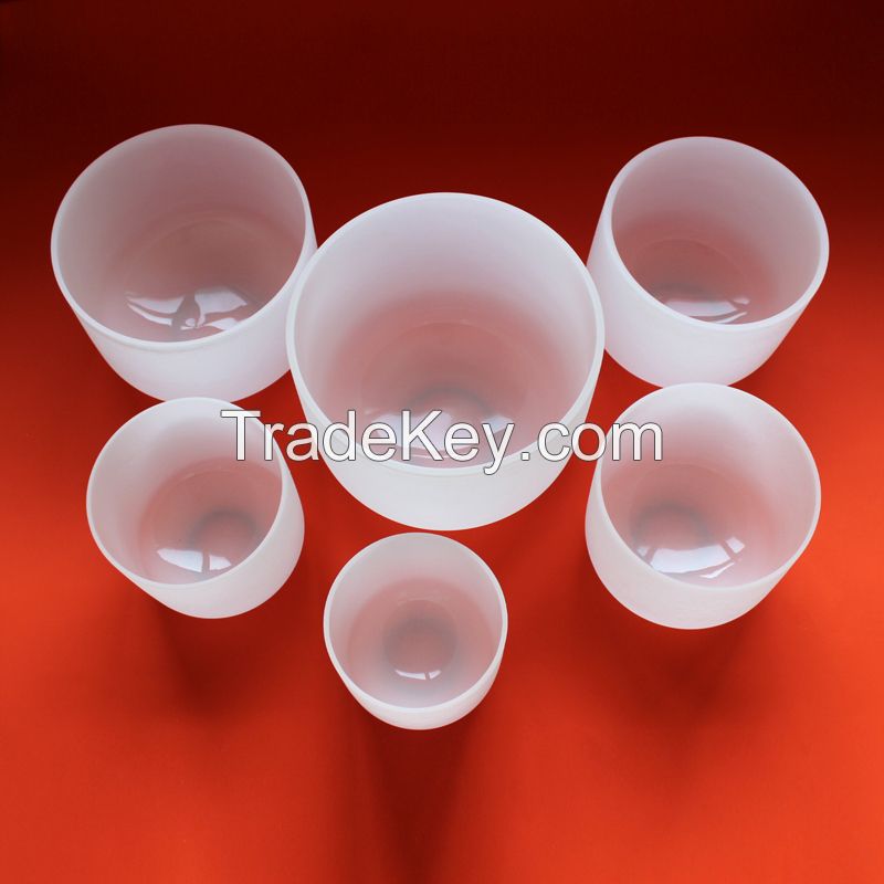 Customized quartz crucible milky quartz glass singing health therapy crucible quartz bowl
