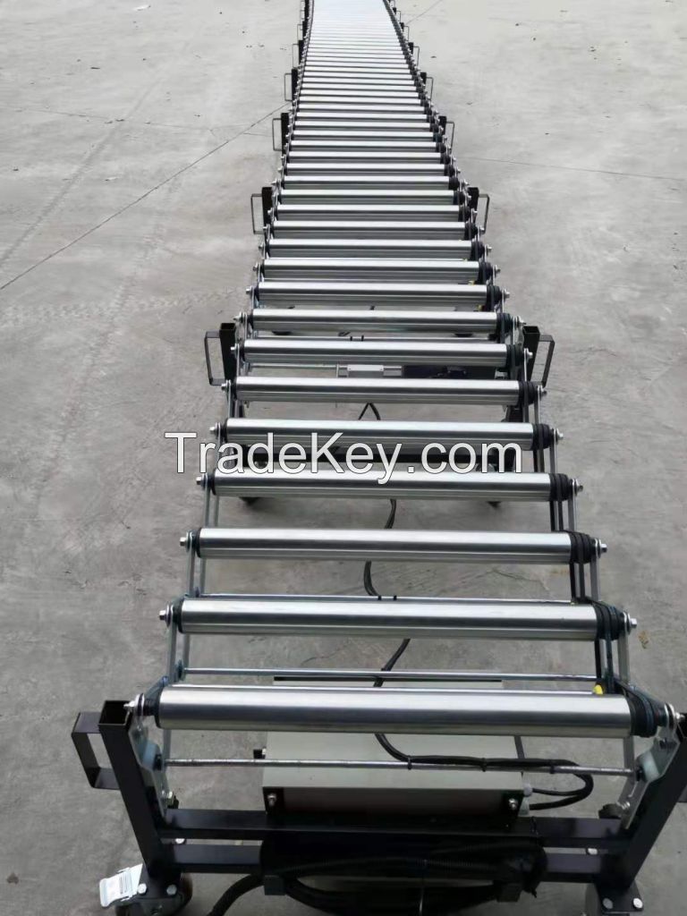 Automatic Powered Multi Wedge Belt Retractable Roller Conveyor for Heavy Duty Carton Transportation