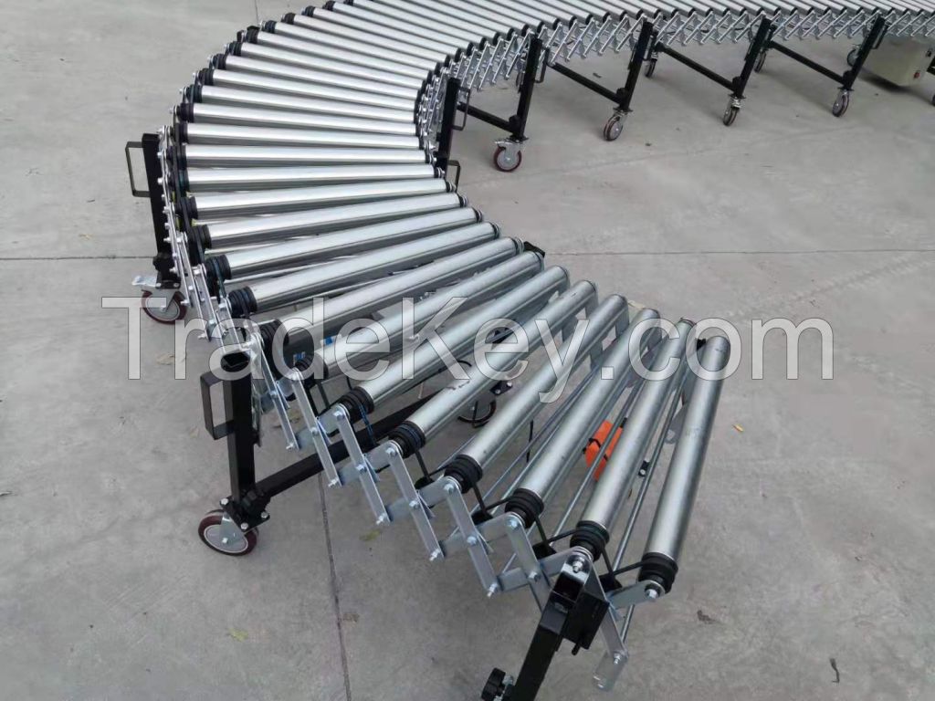 Automatic Powered Multi Wedge Belt Retractable Roller Conveyor for Heavy Duty Carton Transportation