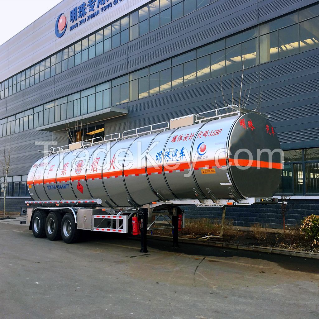 Aluminum alloy flammable liquid tank trailer