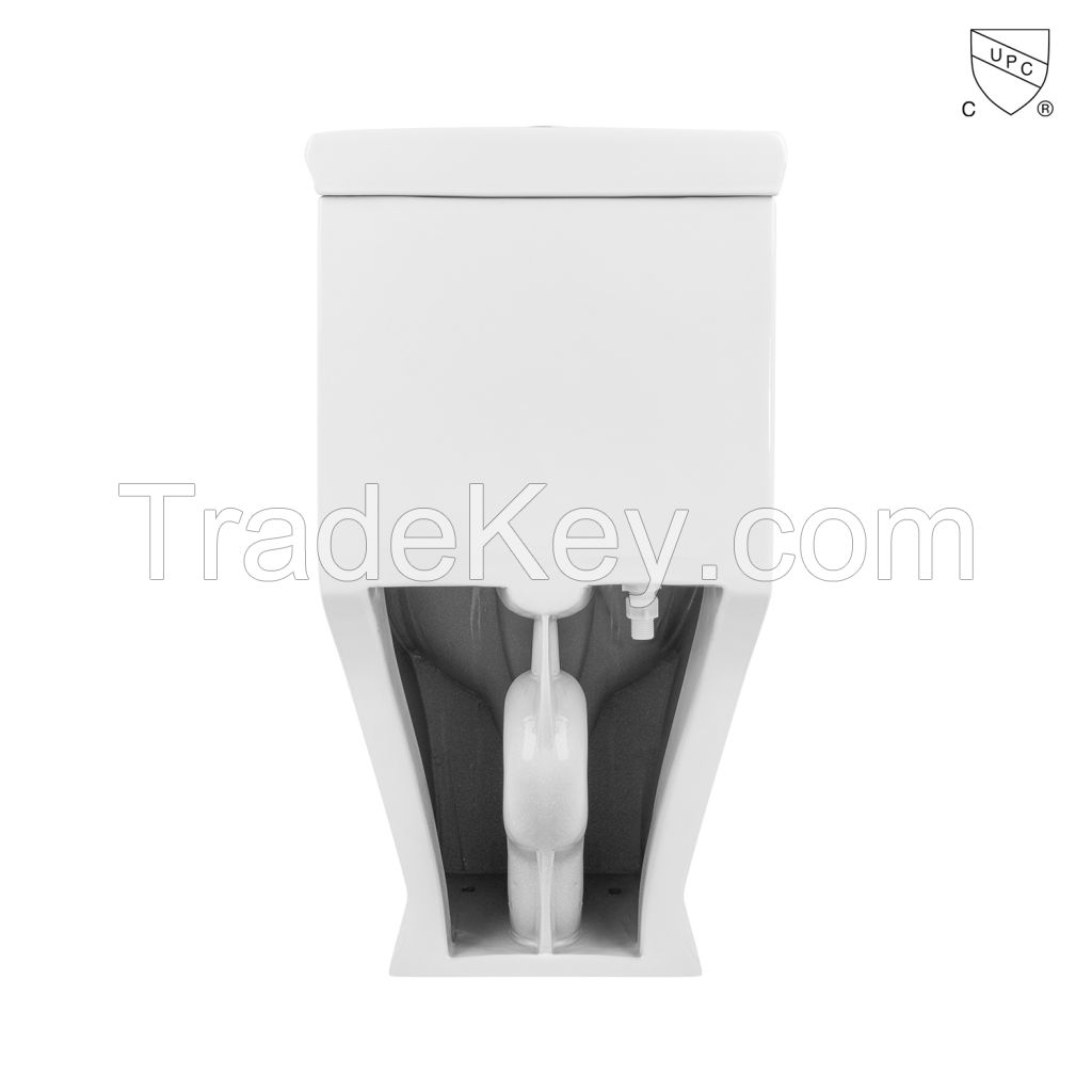 Bathroom skirted design vitreous china ceramic Dual-flush elongated one-piece cupc toilet