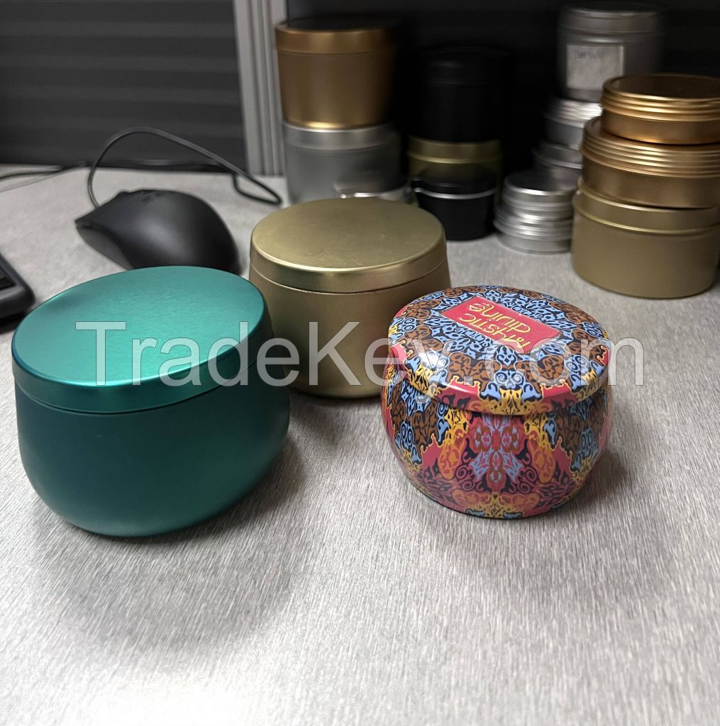 Colorful printing candle tin box