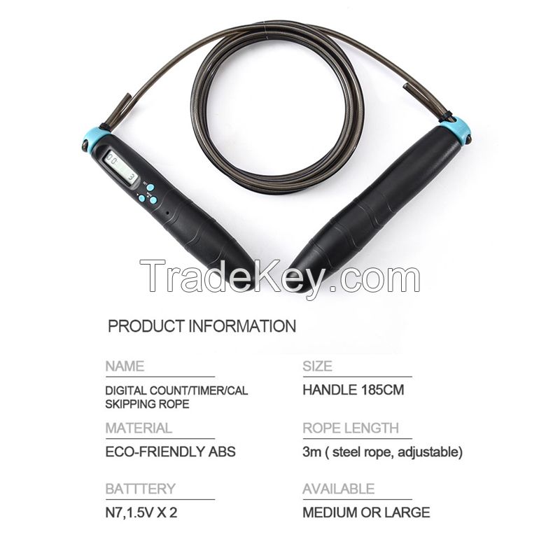 Professional Sport Fitness LED Display Electronic PVC Counting Custom Children Jump Skipping Rope