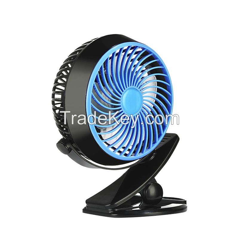 Mini Fan Portable With Clip 4 Blades USB Rechargeable Battery for Home Bedside Table Desk Office School Camping Car Travel