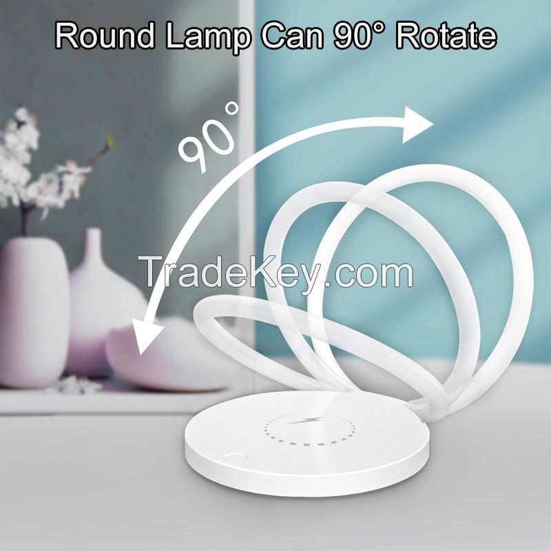 Wireless Charging Lamp Mobile Phone Charger Night Light Table Desk Decoration For Office Home Bedroom Living Room 