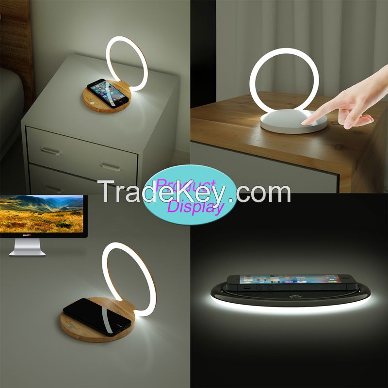 Wireless Charging Lamp Mobile Phone Charger Night Light Table Desk Decoration For Office Home Bedroom Living Room 
