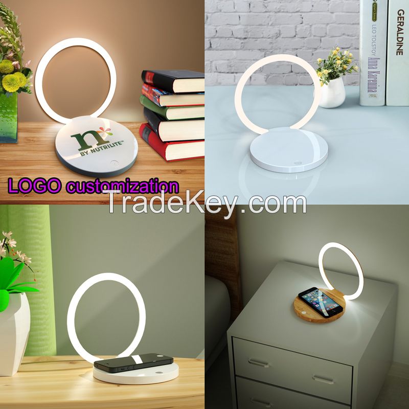 Wireless Charging Lamp Mobile Phone Charger Night Light Table Desk Decoration For Office Home Bedroom Living Room