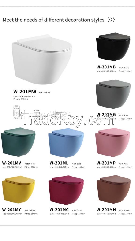 Ceramic Porcelain Wall-hung Toilet seating 