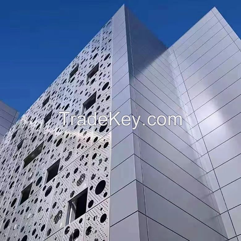 Aluminum Curtain Wall Panels Aluminum Curtain Wall Decorative Perforated Facade Cladding Panels Exterior Wall