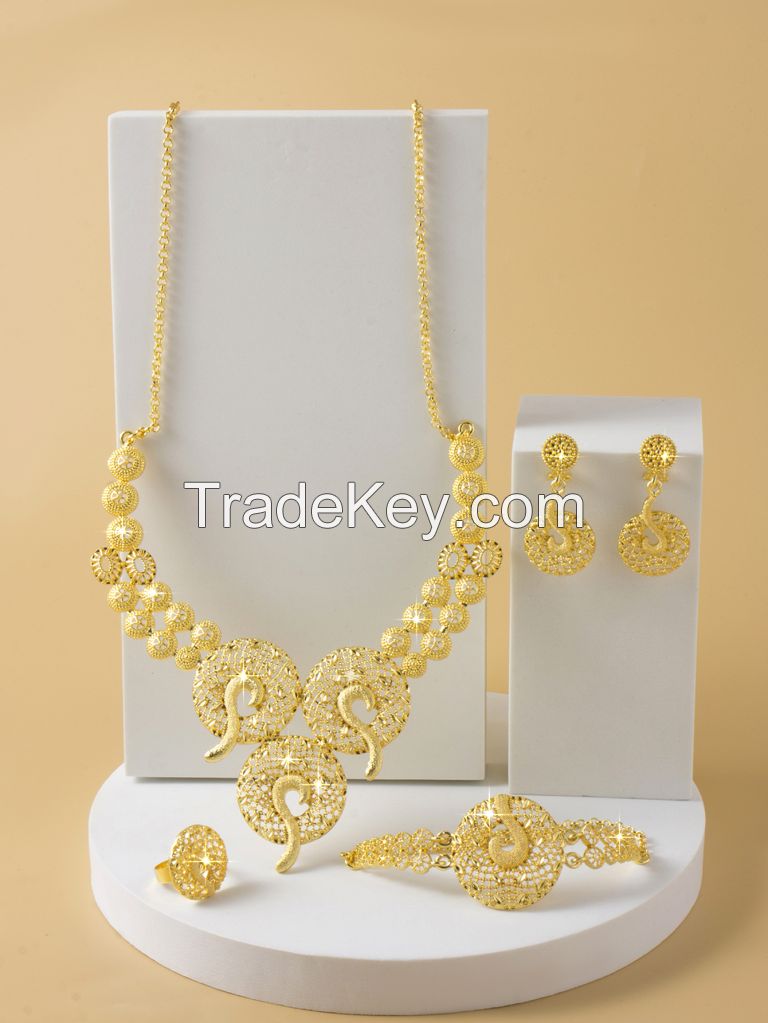 24k Gold Openwork Jewelry Set