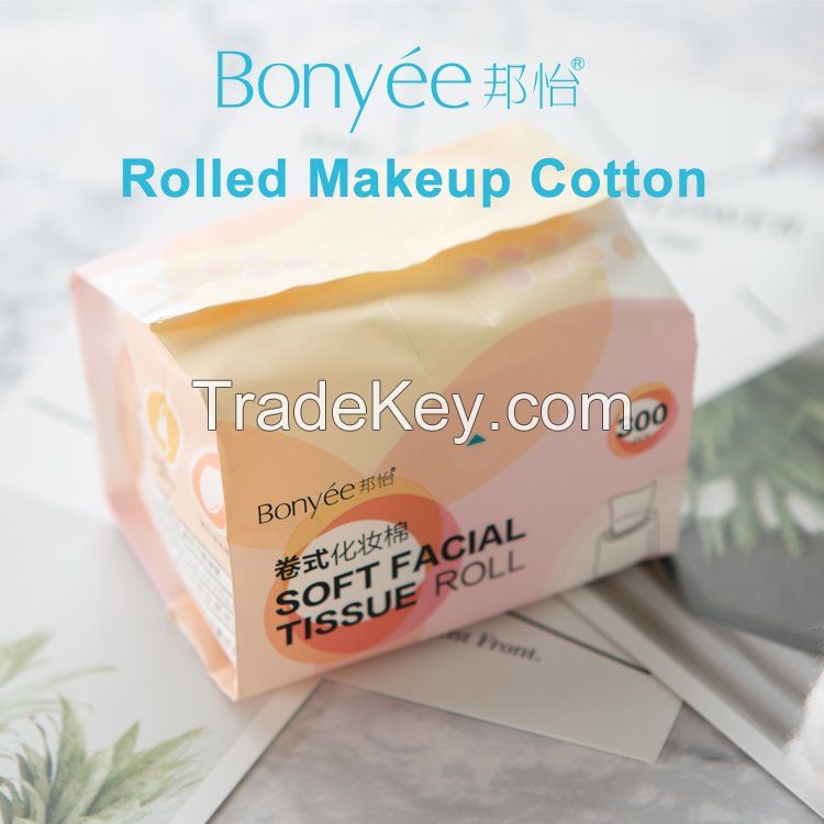 Women Facial Cleaning Wipes 100% Cotton Makeup Wipes Rolled Makeup Cotton