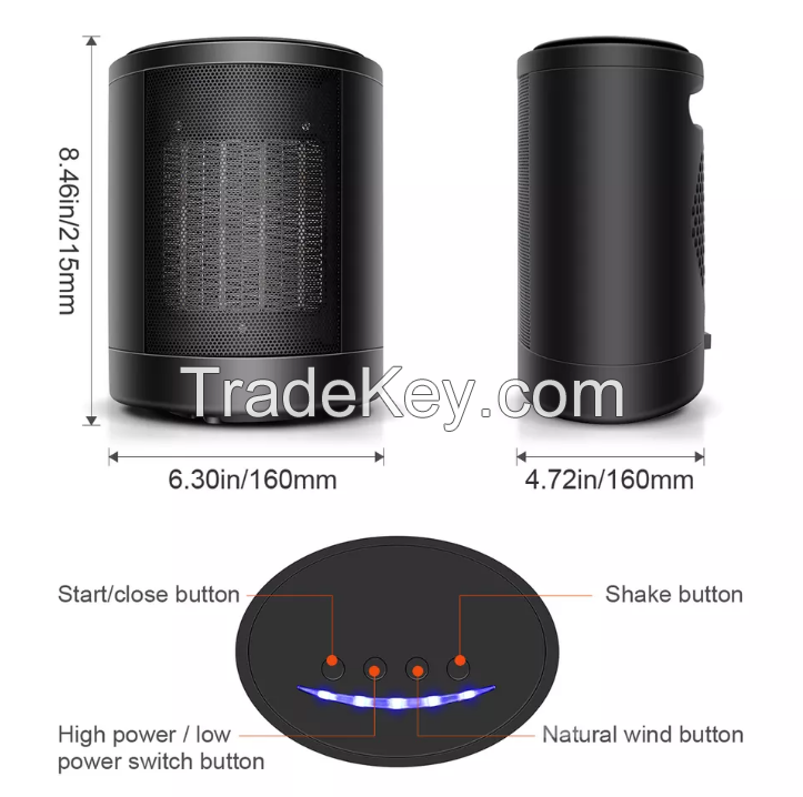 Smart Home Small Electric Portable Personal Mini Room Ptc Air Fan Heater For Room Desktop