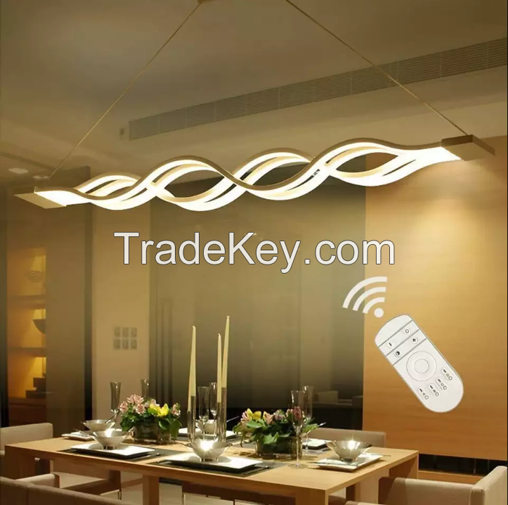 Modern LED Ceiling Chandelier Hanging Light Fixture, Aluminum 60W LED Chandelier Dimmable LED Pendant Light for Dinning Room
