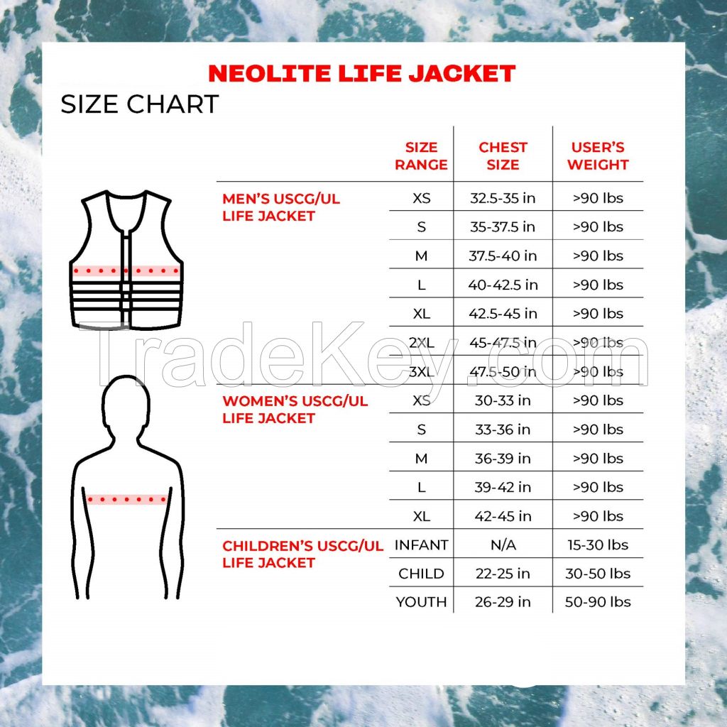 Adult Kids Life Vest Neoprene Buoyancy Swimming Boating Surfing Survival Drifting Motorboat Water Sports Jacket
