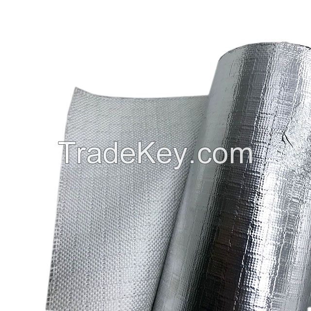 Square Weave Heat Reflective Aluminum Foil Fiberglass Fabric For Insulation Cover