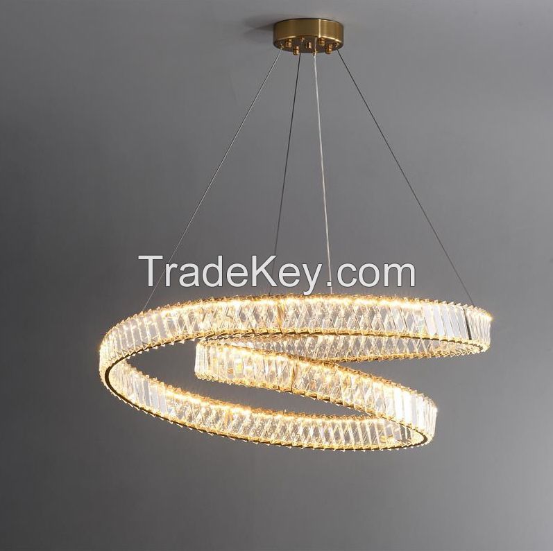 Luxury Copperlux Crystal Glass Chandelier Hotel Wedding Lobby Living Room Large Decorative Hanging Light Gold Brass Suspended Lamp