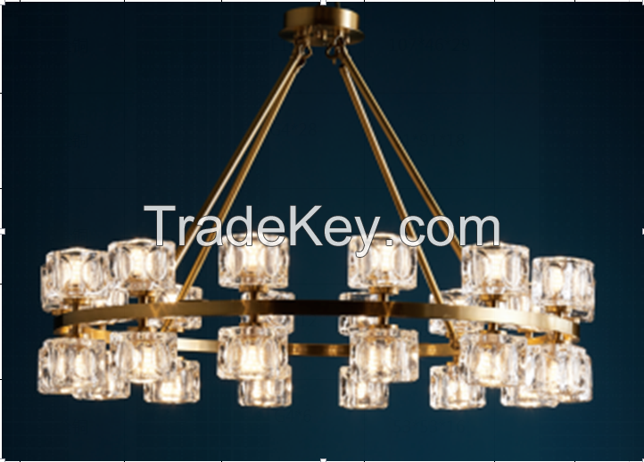 Luxury Copperlux brass copper bubble glass Chandelier Hotel Wedding Lobby Living Room Large Decorative Hanging Light Gold Brass Suspended Lamp
