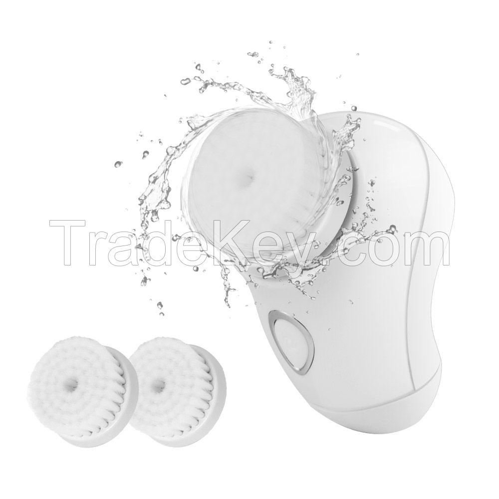 KIMAIRAY facial cleanser 2 removable heads mini beauty instrument rotating facial cleansing brush 