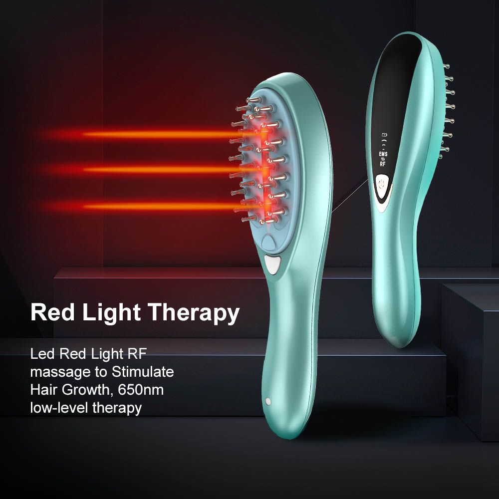 Automatic Infrared Pressure Head Massager Head Vibration EMS RF Scalp Massager Brush for Anti Hair Loss