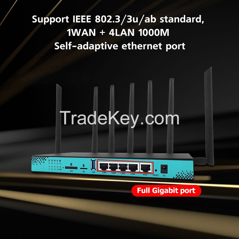 Industrial 256mb Ram 5g Cpe Router With M.2 Slot Cat12 Cat16 4g 5g Wifi Router With Sim Card
