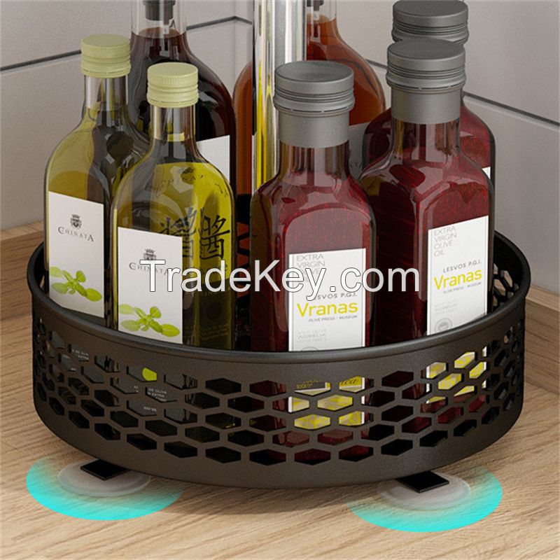 Adjustable Rotating Shelf 360 Degree Kitchen Livingroom Fruits Storage Basket Holder