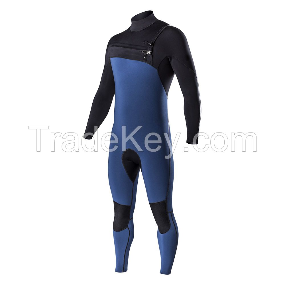 Neoprene Chest Zip Liquid Seal Wetsuit 4/3mm Thermal Limestone One Piece Dry Surfing Diving Suit