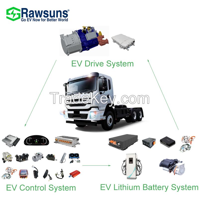 360kw 2000Nm ev motor with electric transmission car convertion kit ev conversion kit with batteries for 31-49ton truck