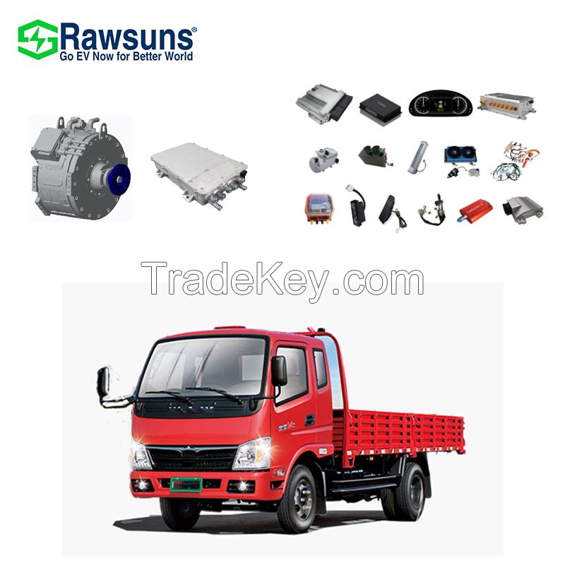 Rawsun 130Kw 1000Nm Electric Motors Vehicles AC Motor EV Conversion Kit with Battery Management System for 4.5-8T Truck 6M Bus 
