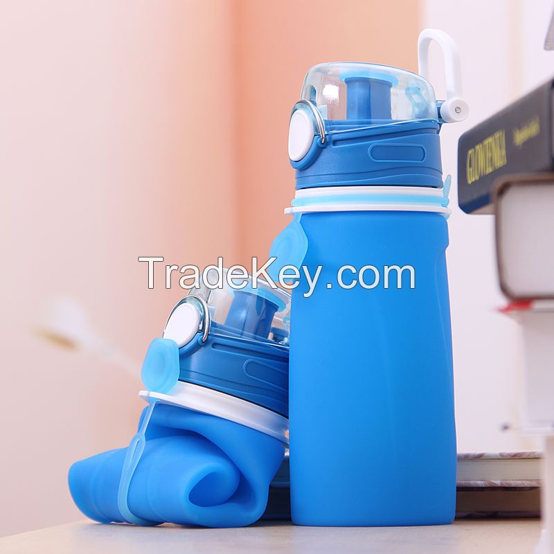BPA Free Sport Bottle Collapsible Drink Bottle Silicone Water Bottles With Custom Logo