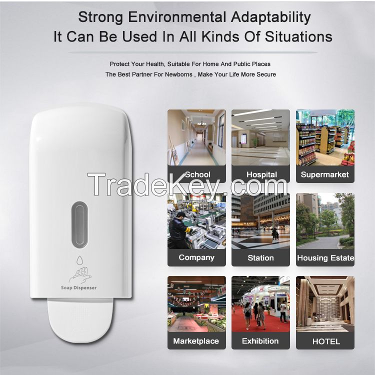 Factory Custom 1000 ml Plastic Wall Mounted Hand Sanitizer alcohol Manual Soap Dispenser For Hotel