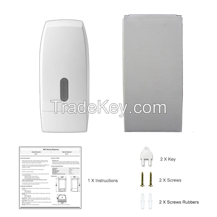 1000ml Wall Mounted Manual Hand Sanitizer Alcohol Liquid Drop Spray Soap Dispenser For Commercial