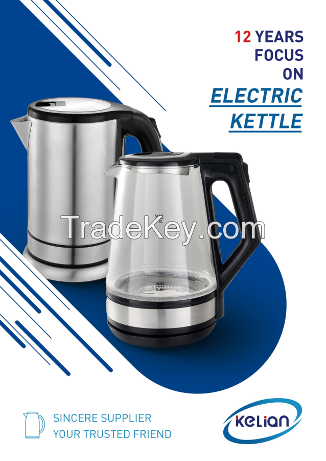 Glass Electric Kettle Kitchen Appliance Cordless Stainless Steel Tea Kettle 360 Degree Rotating