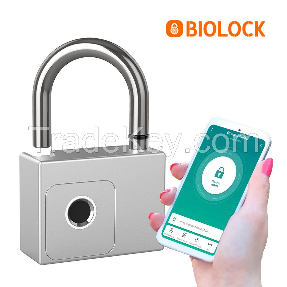  BioLock P70 Smart Padlock (heavy duty type) Bluetooth Tuya Smart Life APP access, Fingerprint ID and backup keys