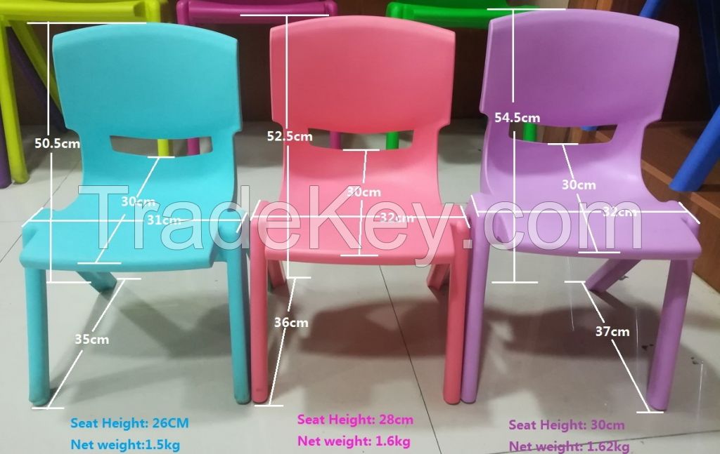 children chair kids plastic furniture with different size and colors for home kindergaren daycare party using