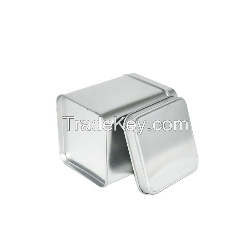 Customized design square airtight tea tin canister food grade printing packing box