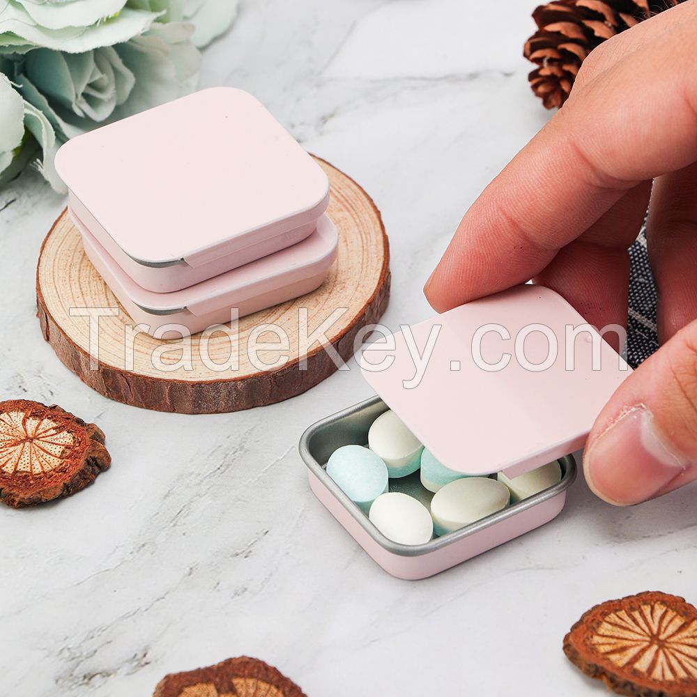 promotional Tin Box With flip Cover Rectangle Small Candy Mint container