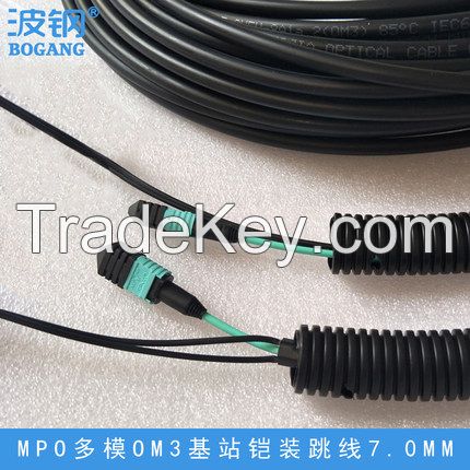 MPO-MPO armored field cable patch cable