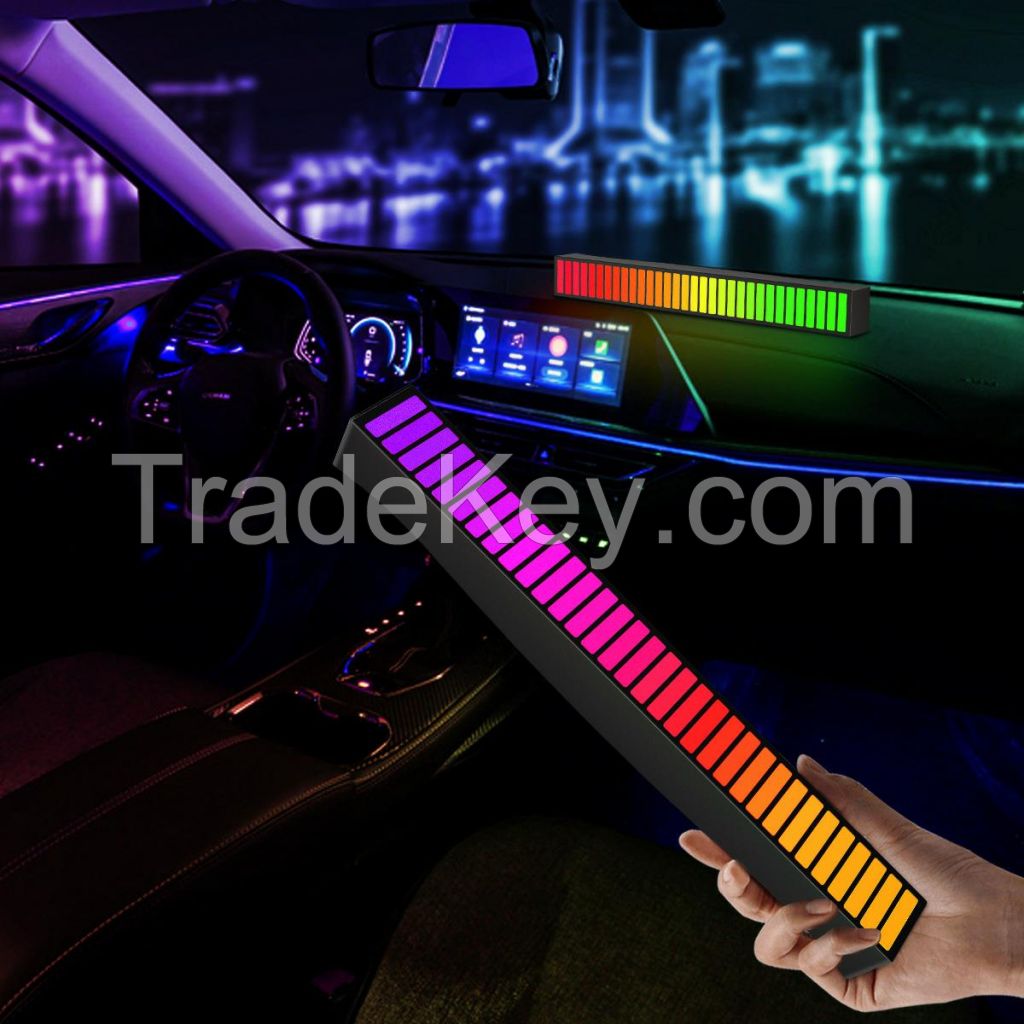 Gaming pickup light bar voice-activated rhythm lights music sync sound control audio spectrum led light RGB app control Color display Lamp