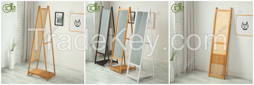 Wooden full length  mirror for dressing of home deco