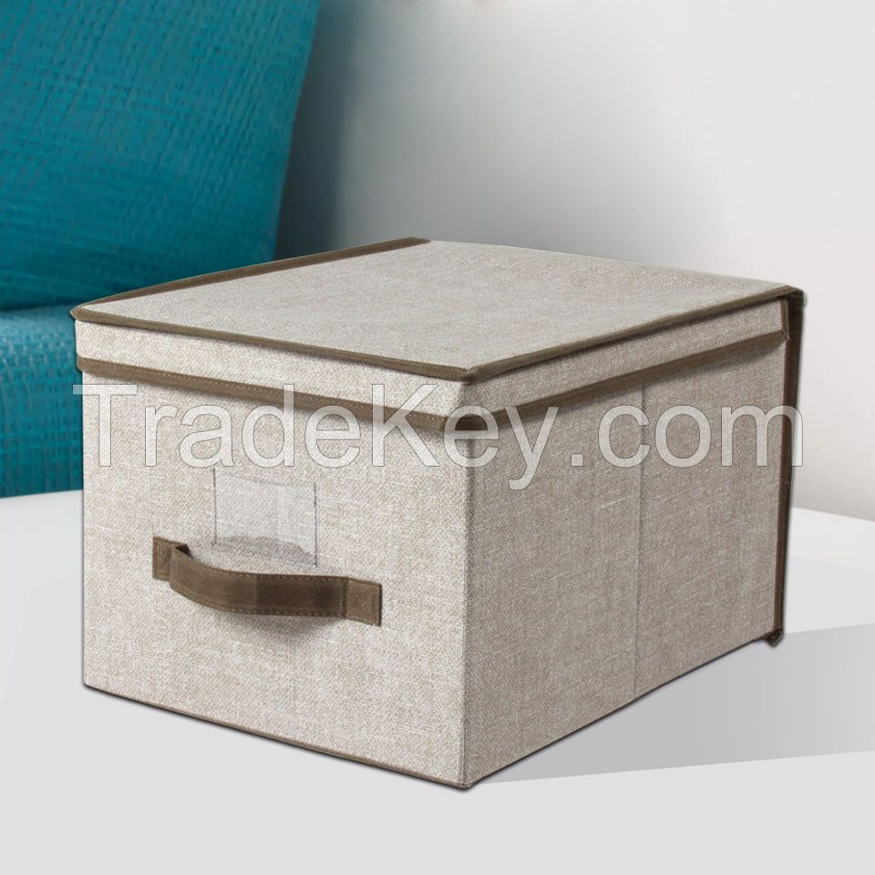 China Manufacturing Collapsible Non woven Storage Box With Lid