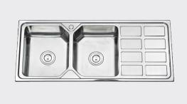 Rectangular Kitchen Sink Kitchen Sink with Drainboard Double Bowl Stainless Steel SUS304