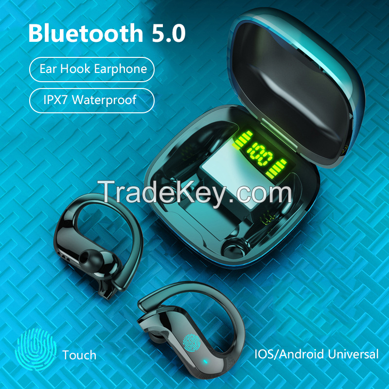 Business waterproof TWS wireless headset sports earphone touch control ear hook Stereo music earbuds Md03