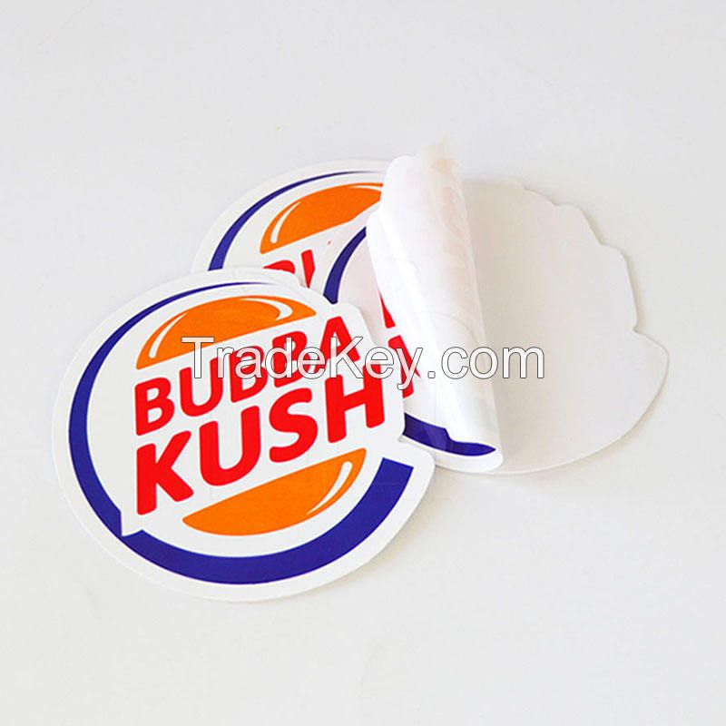 UV Resist Printing Waterproof Durable White Vinyl PVC Self-Adhesive Die Cut Customized Logo Sticker Custom Stickers