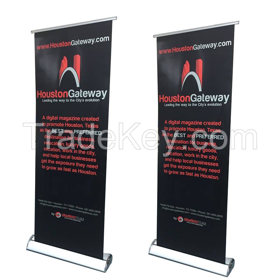 Custom Retractable Wide Digital Printing Aluminum Pull Up Display Advertising Roll Up Banner Stand