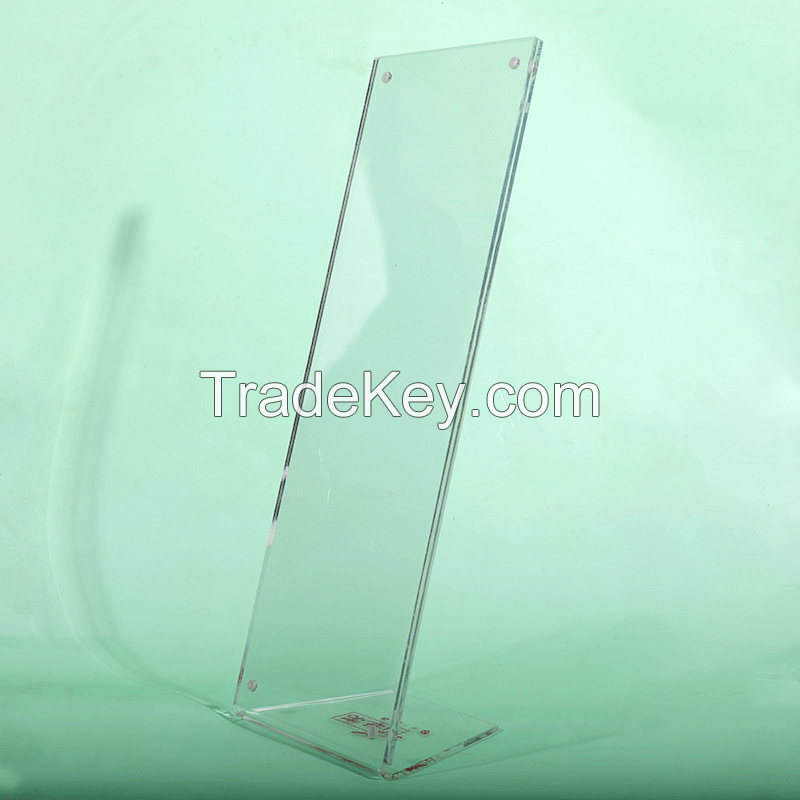 L shape clear A4 A5 A6 acrylic display stand sign holder menu holder