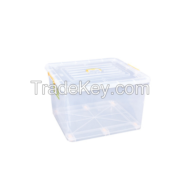 Household daily storage box with lid and wheel
