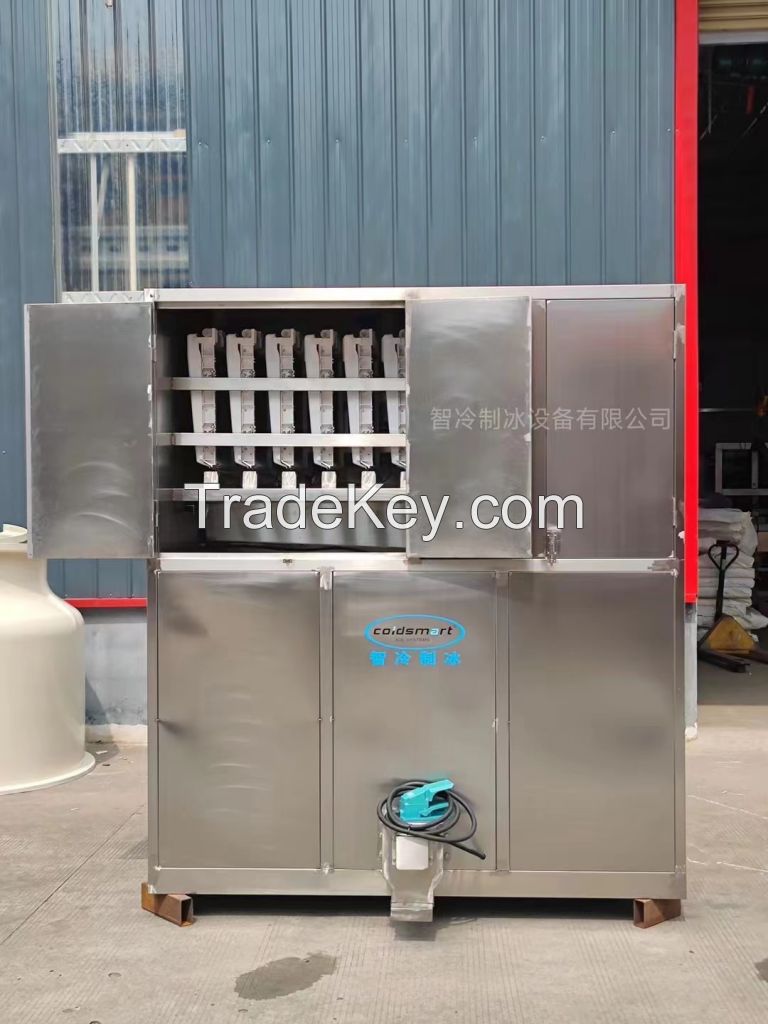 3Tons Square ice cube ice making machine with semi-automatic packing system
